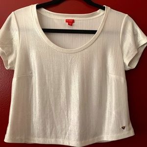 Metallic Silver Crop Blouse